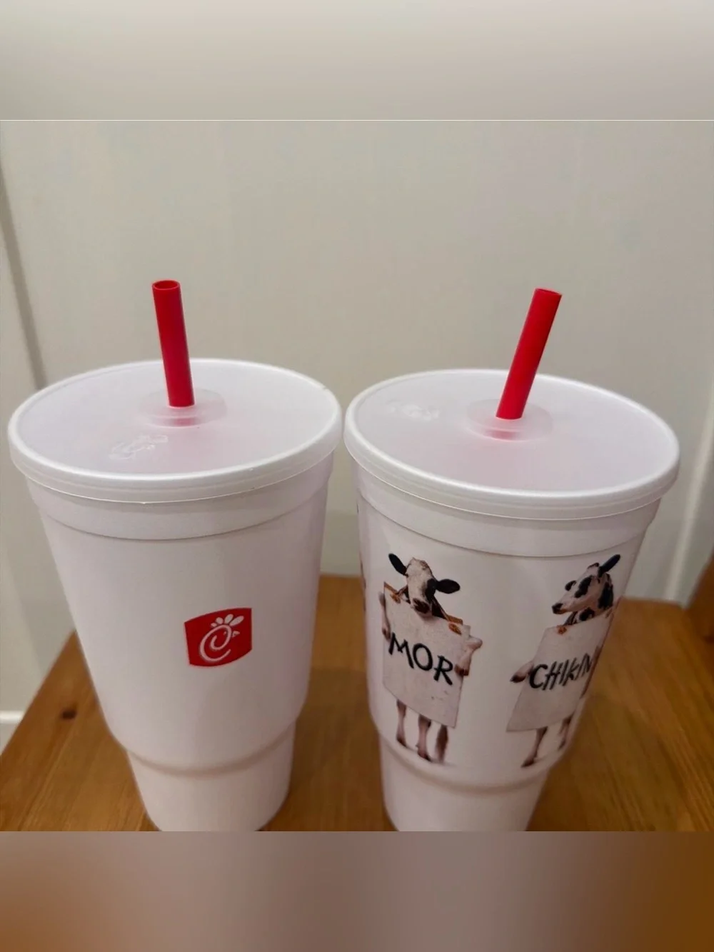 Chick Fil A Reusable Cups with Red Straws, Limited Edition 2026, Set of 2, NEW